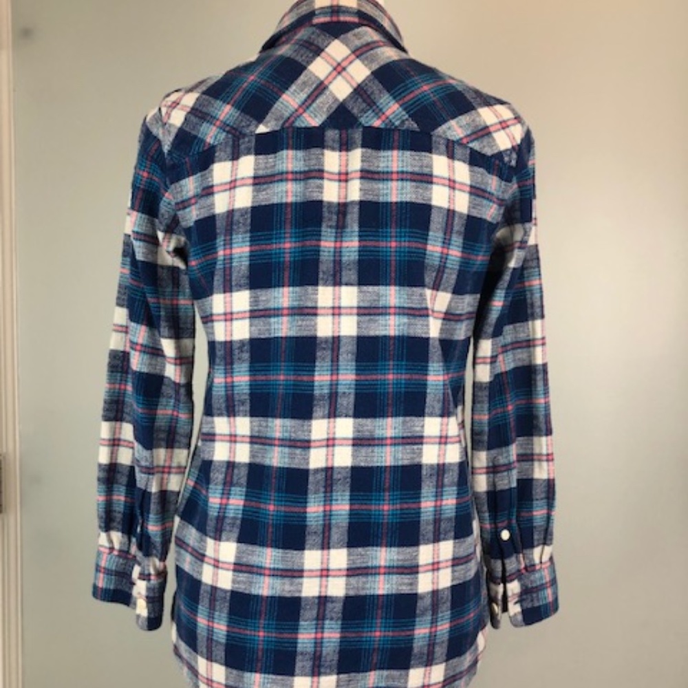 J.Crew Vintage 90s Blue  Plaid Sz 2 - Picture 4 of 10